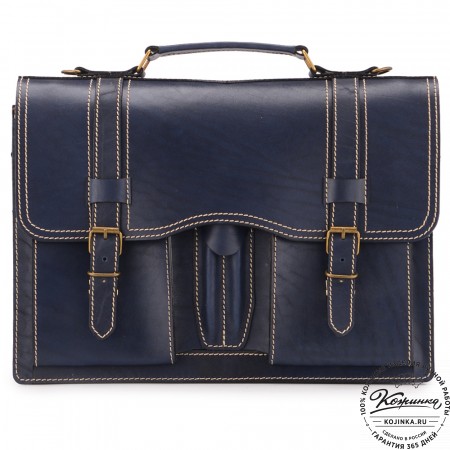 Кожаный портфель "Юрист" (синий)